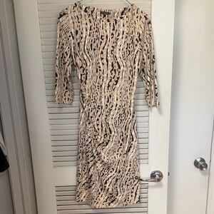 J. McLaughlin Tan and Black Patterned Women's Dress